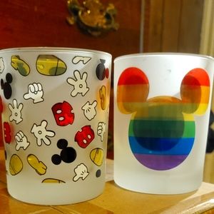2 mickey mouse  Frosted Glass pride glasses